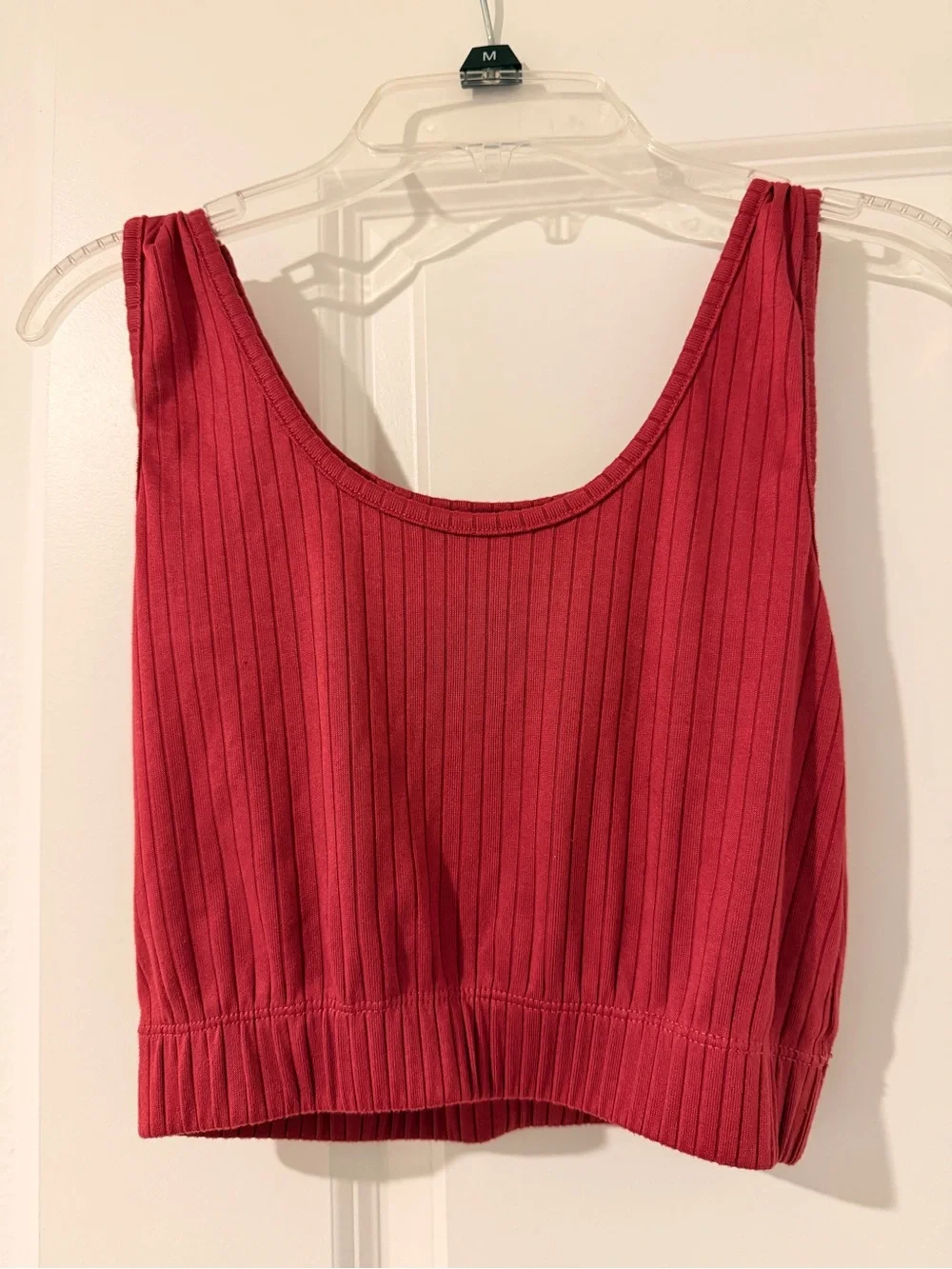 New Mix Ribbed Crop Tank and Drawstring Shorts Set in Red